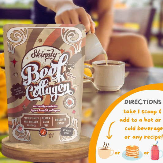 Skinnly Collagen Peptides 3 Pack- Marine, Beef & Multi-Collagen- Unflavored- 8oz