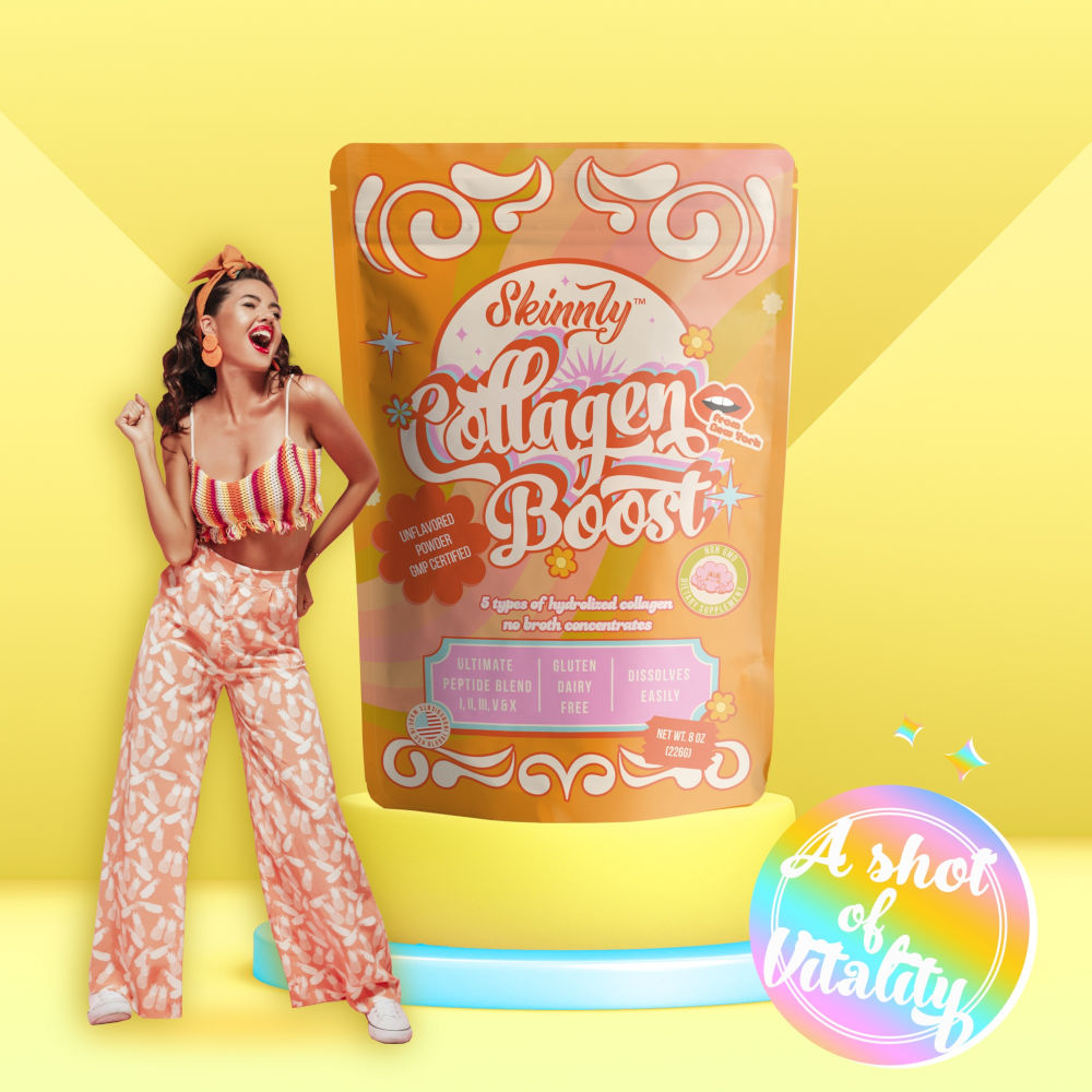 Skinnly Multi-Collagen Peptide Powder - 5 Types of Hydrolyzed Collagen. 