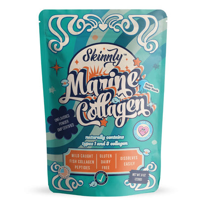 Skinnly Marine Collagen Peptides Powder, Wild-Caught, Unflavored, 8oz